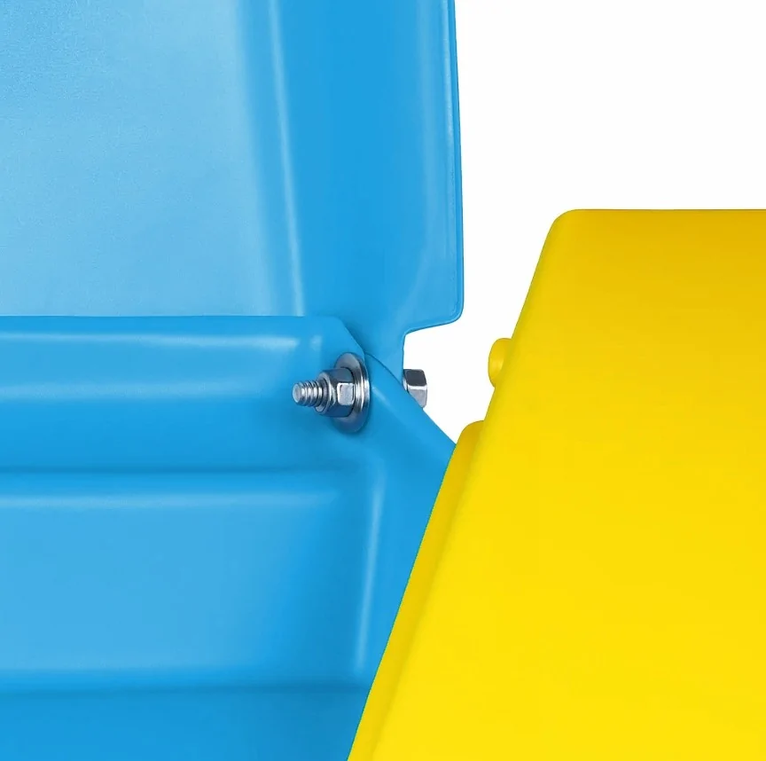 NIEBIESKI POJEMNIK 250L NA PIACH I SÓL DROGOWĄ - SKRZYNIA NA PIASEK, SORBENT, ŻWIR, GRANULAT