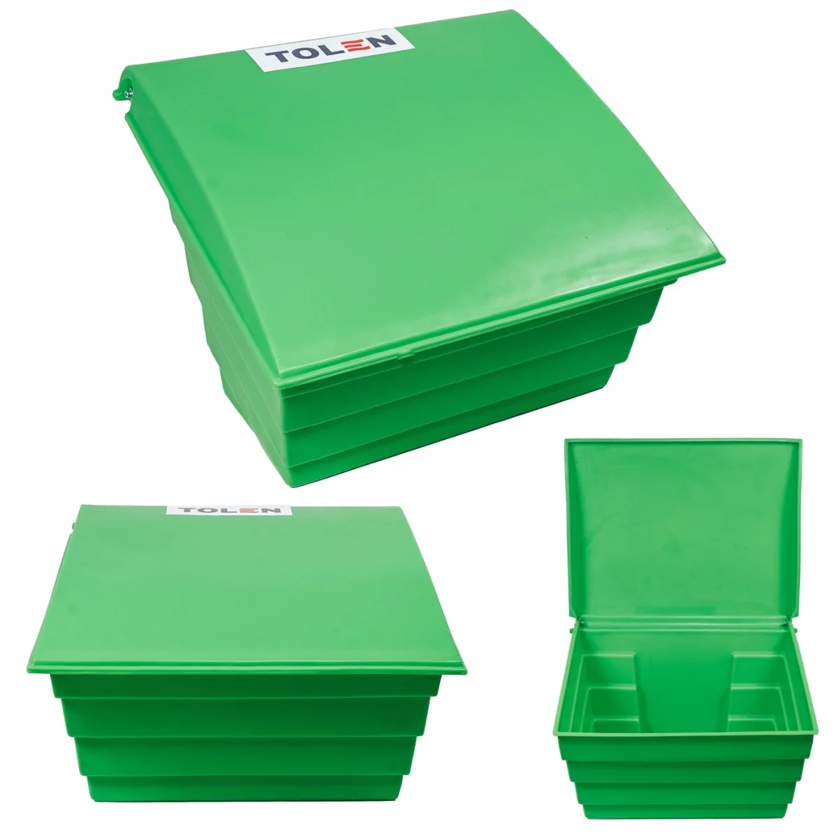 ZIELONY POJEMNIK 250L NA PIACH I SÓL DROGOWĄ - SKRZYNIA NA PIASEK, SORBENT, ŻWIR, GRANULAT