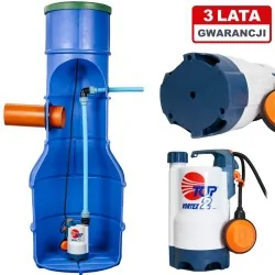 Przepompownia Ścieków studnia 345l Pompa Pedrollo Top 2 Vortex 180 l/min