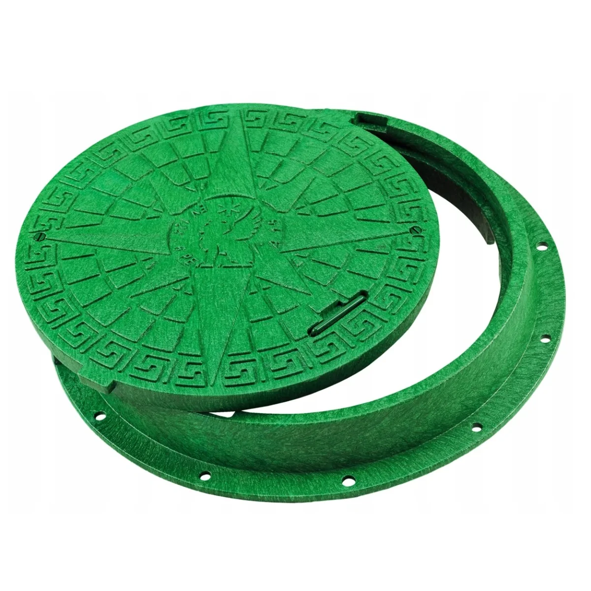 Pokrywa, właz do szamba i studni Ø800/600 PE 5 Ton | BabylonPlast klasa A15, zielona