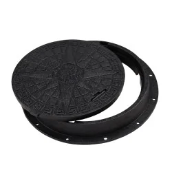 Pokrywa, właz do szamba i studni Ø800/600 PE 5 Ton | BabylonPlast klasa A15, czarna