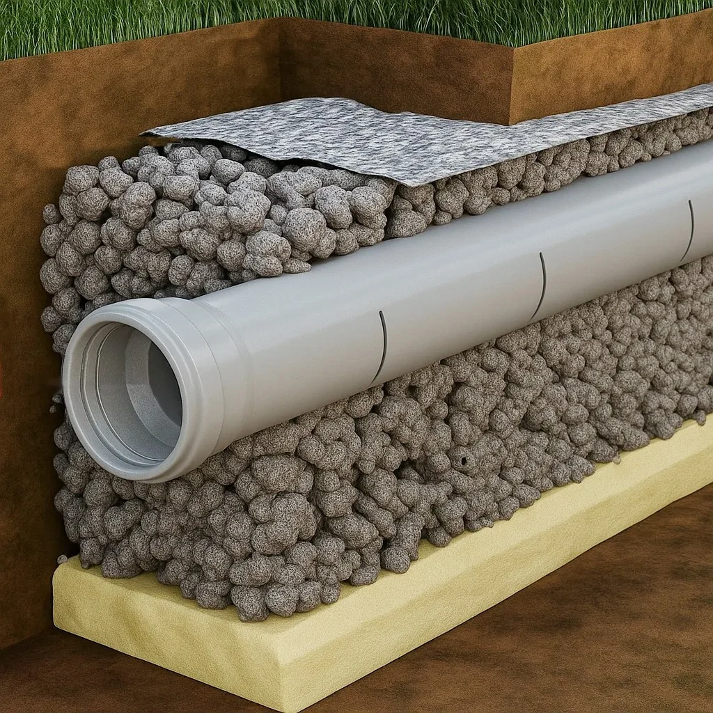 Rura drenażowa cięta nacinana 2 m do oczyszczalni - zestaw 10 szt. (20 mb)