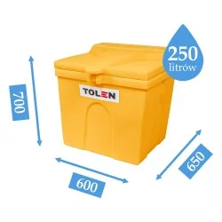 POJEMNIK NA PIACH I SÓL SKRZYNIA NA PIASEK SORBENT 250L