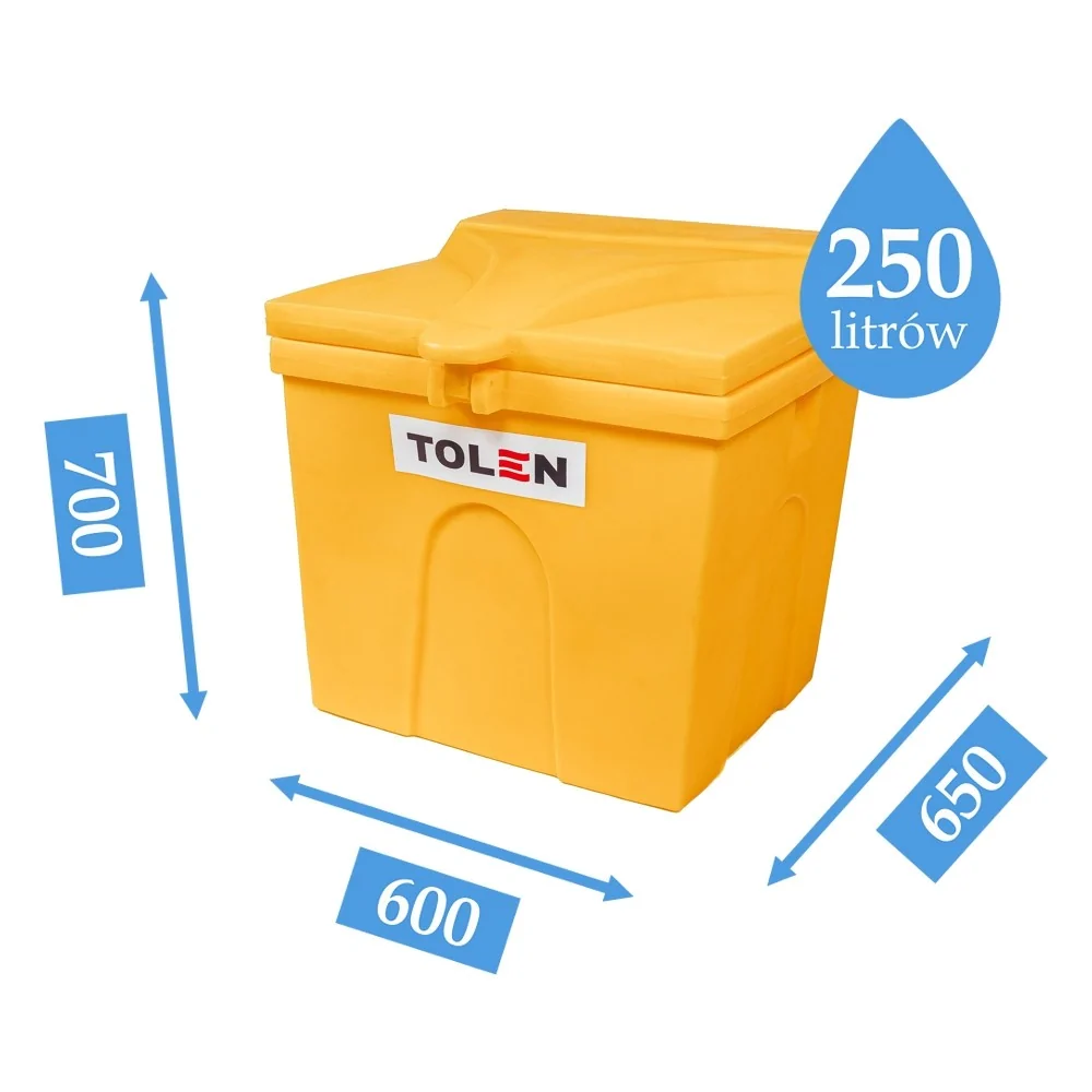 POJEMNIK NA PIACH I SÓL SKRZYNIA NA PIASEK SORBENT 250L