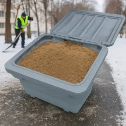 POJEMNIK NA PIACH I SÓL SKRZYNIA NA PIASEK 350L, SZARY