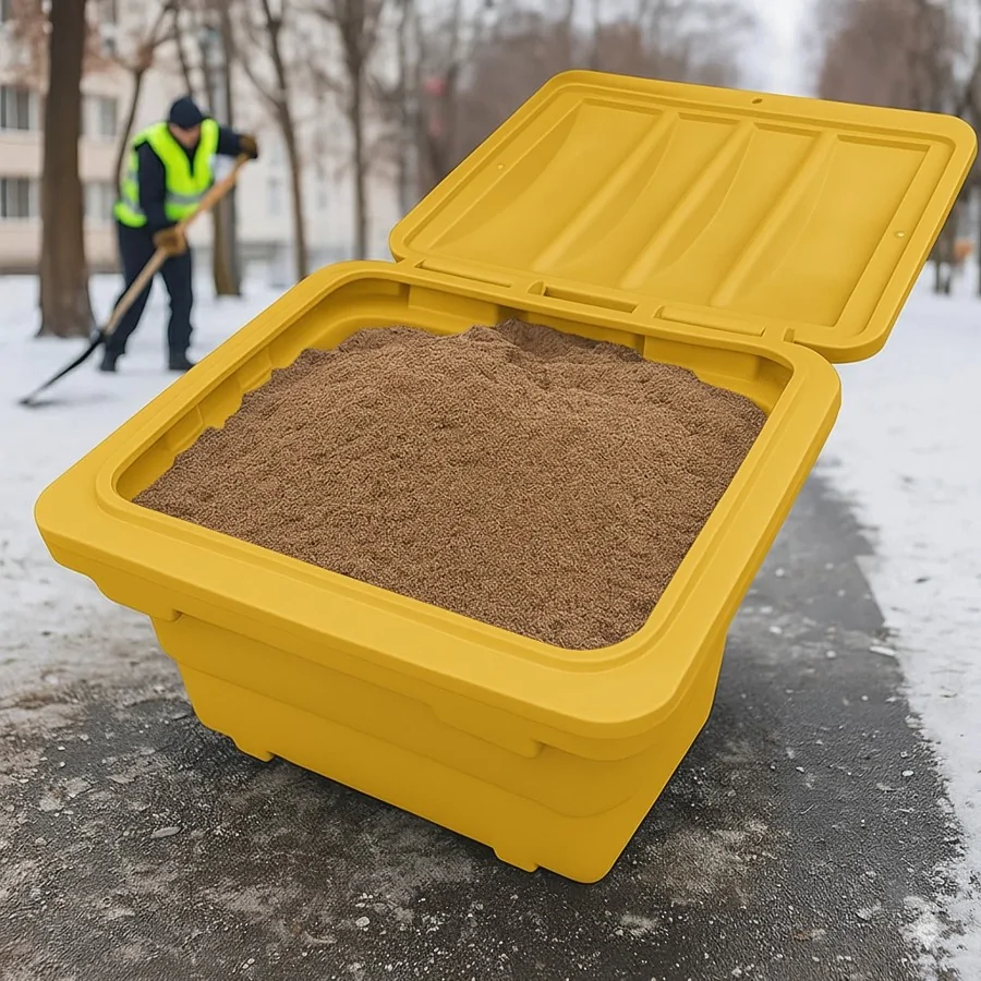 POJEMNIK NA PIACH I SÓL SKRZYNIA NA PIASEK 350L, ŻÓŁTY