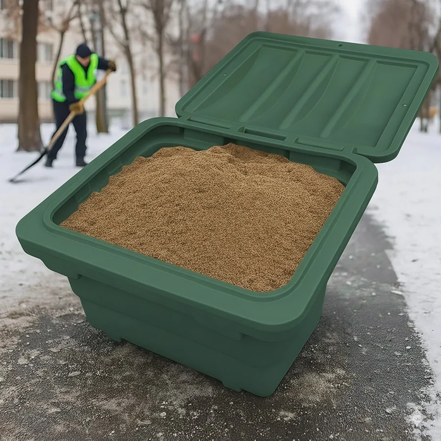 POJEMNIK NA PIACH I SÓL SKRZYNIA NA PIASEK 350L, ZIELONY