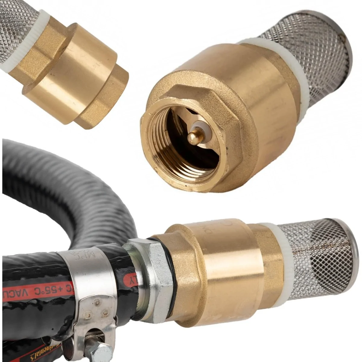 ZAWÓR ZWROTNY METALOWY 1" Z KOSZEM FILTRUJĄCYM DO DYSTRYBUTORÓW PALIW