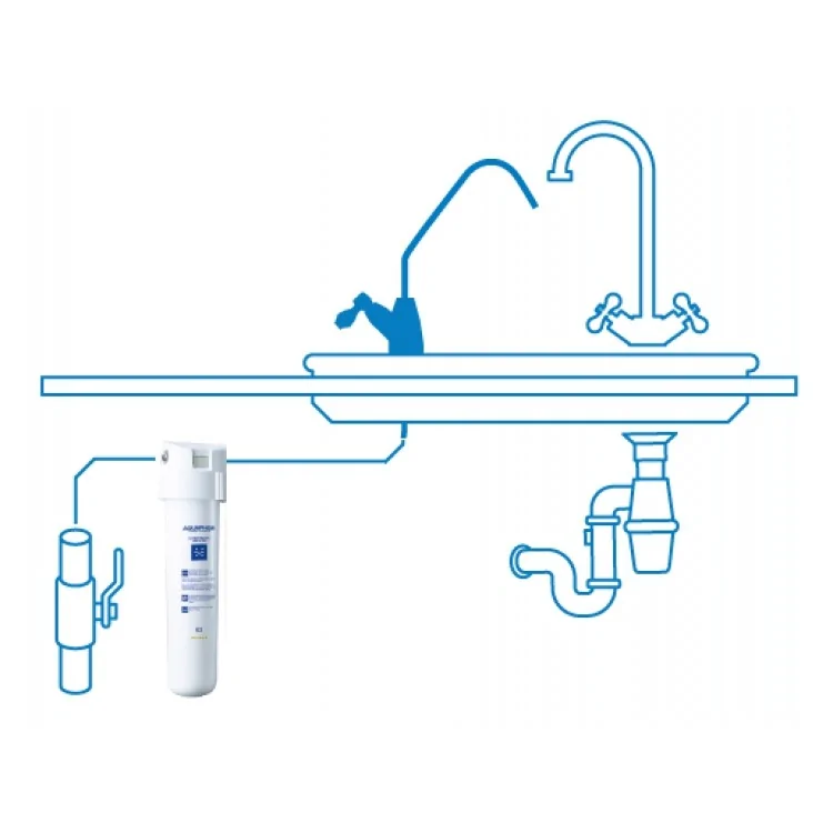 Aquaphor Kryształ SOLO - kompaktowy filtr podzlewozmywakowy do wody pitnej z wkładem K2 i wylewką