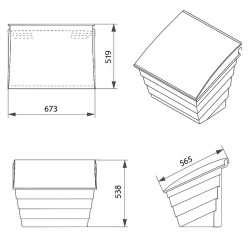 POJEMNIK NA PIASEK SÓL DROGOWĄ I SORBENT - 70L/100KG, SZARY
