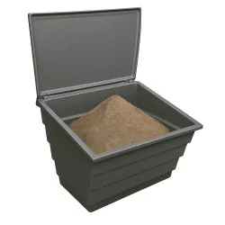 POJEMNIK NA PIASEK SÓL DROGOWĄ I SORBENT - 70L/100KG, SZARY