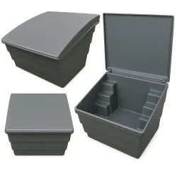 POJEMNIK NA PIASEK SÓL DROGOWĄ I SORBENT - 150L / 215KG, SZARY