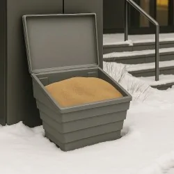 POJEMNIK NA PIASEK SÓL DROGOWĄ I SORBENT - 150L / 215KG, SZARY