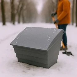 POJEMNIK NA PIASEK SÓL DROGOWĄ I SORBENT - 150L / 215KG, SZARY