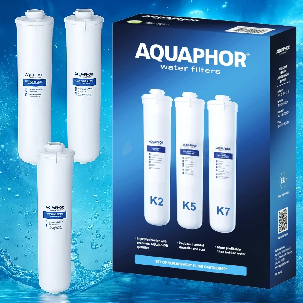 ZESTAW WKŁADÓW FILTRUJĄCYCH AQUAPHOR KRYSZTAŁ - K2 + K5 + K7 | KOMPLEKSOWA OCHRONA TWOJEJ WODY