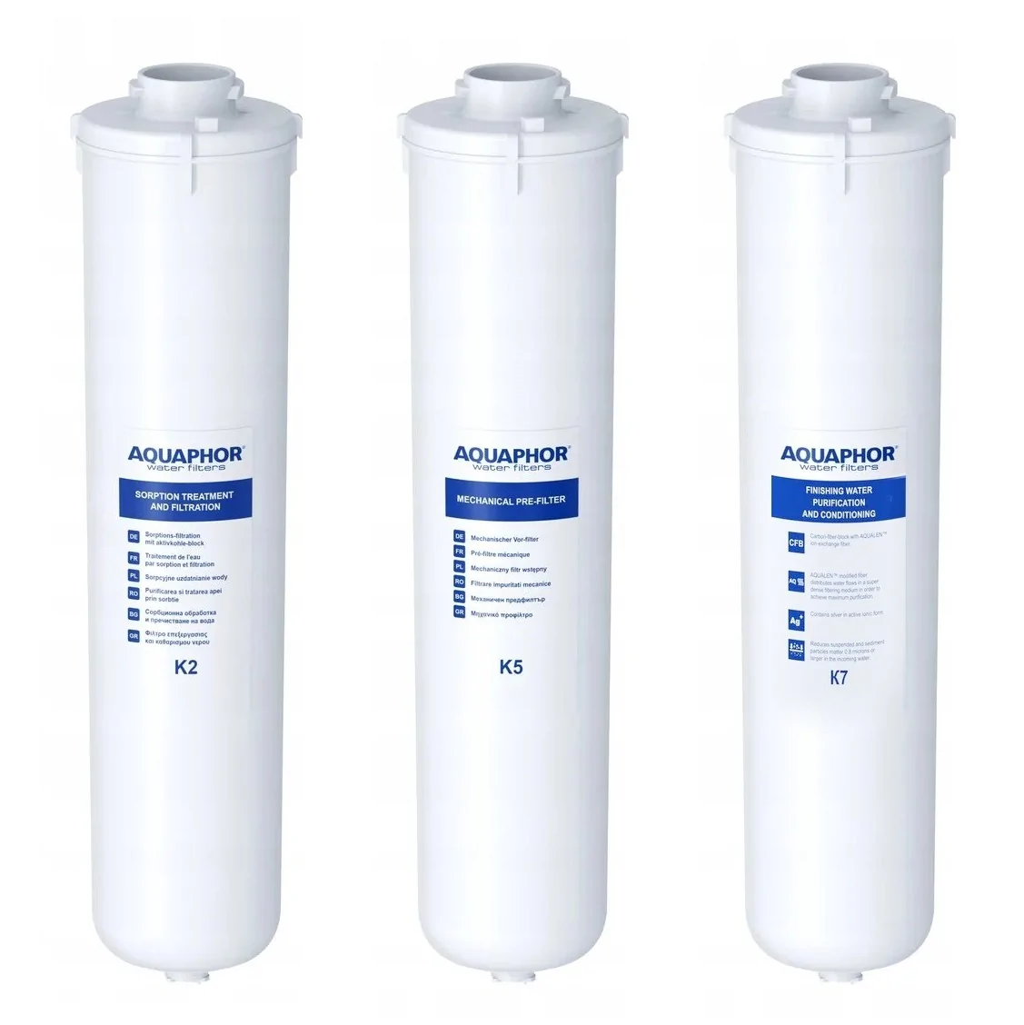 ZESTAW WKŁADÓW FILTRUJĄCYCH AQUAPHOR KRYSZTAŁ - K2 + K5 + K7 | KOMPLEKSOWA OCHRONA TWOJEJ WODY