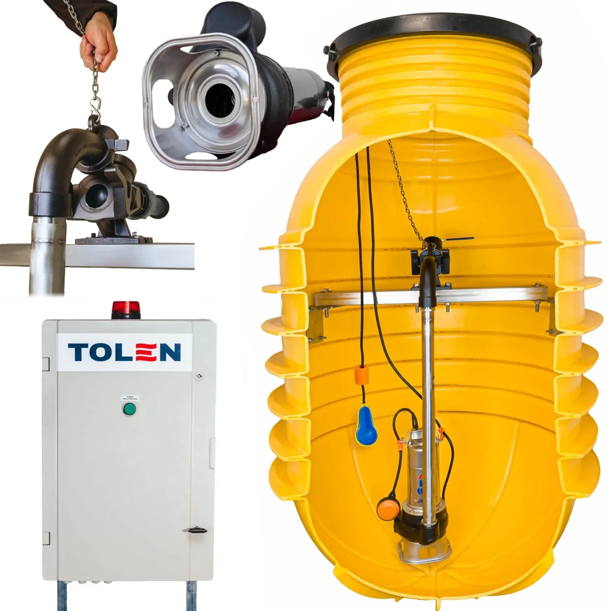 PRZEPOMPOWNIA ŚCIEKÓW POMPA PEDROLO Z WOLNYM PRZEPŁYWEM VORTEX ALARM GSM