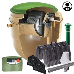 PRZYDOMOWA OCZYSZCZALNIA BIOLOGICZNA KINGSPAN BIODISC BB 12 OS. + TUNELE 4 SZT.