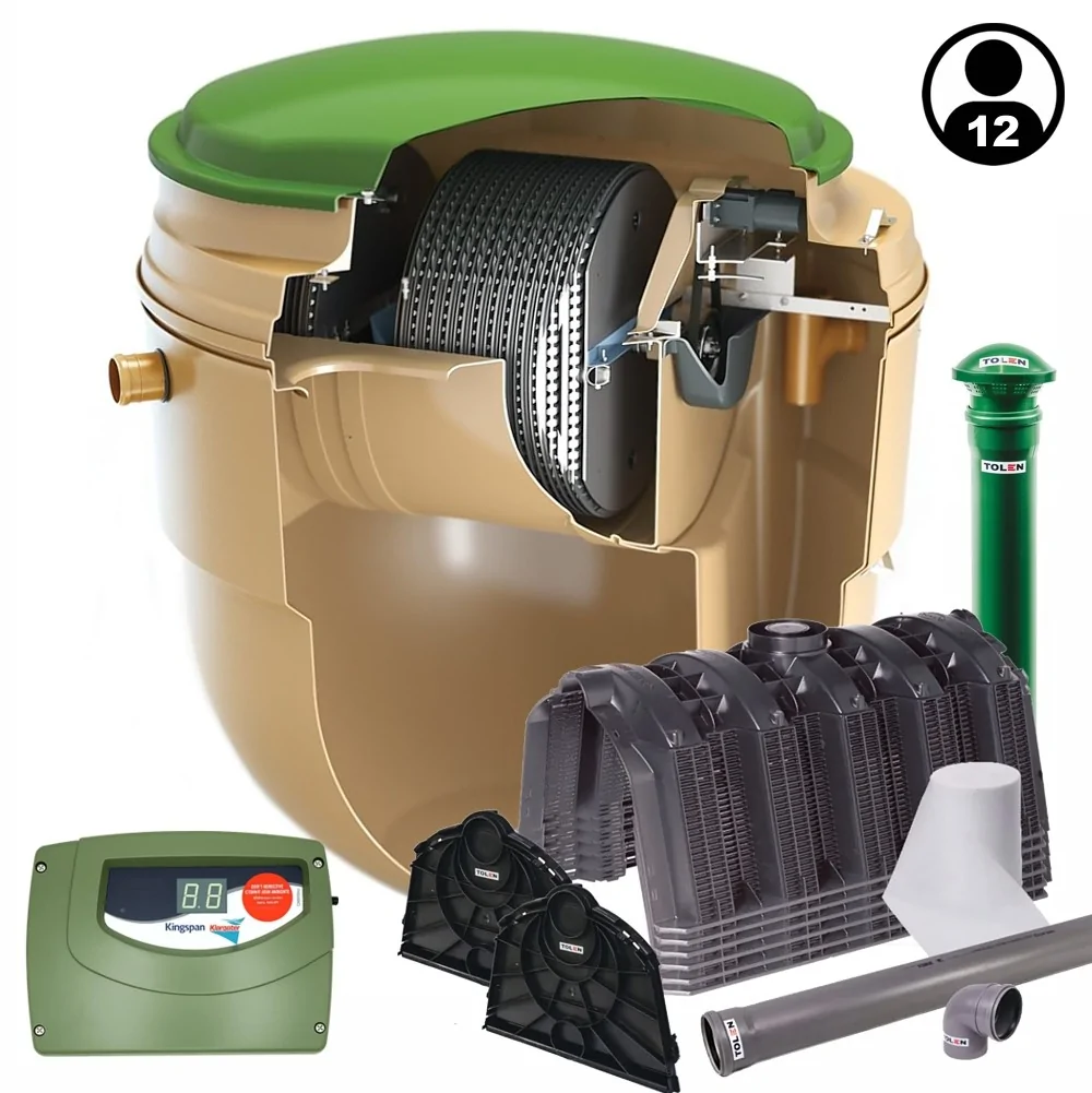 PRZYDOMOWA OCZYSZCZALNIA BIOLOGICZNA KINGSPAN BIODISC BB 12 OS. + TUNELE 4 SZT.