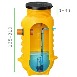 Przepompownia ścieków ZPN800 + pompa wody marki IBO LIRA 1300