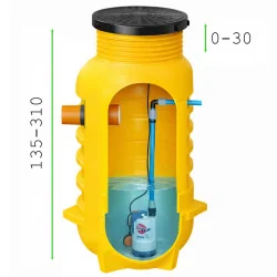 Przepompownia ścieków ZP 800 + Pompa Pedrollo Top 2 Vortex + Sterownik EP