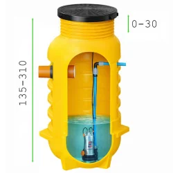 Przepompownia ścieków ZPN800, włoska pompa Pedrollo VXm 8/35 + Sterownik EP