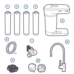 Filtr do wody OSOMOZA RO-102S Black Edition | Aquaphor System odwróconej osmozy