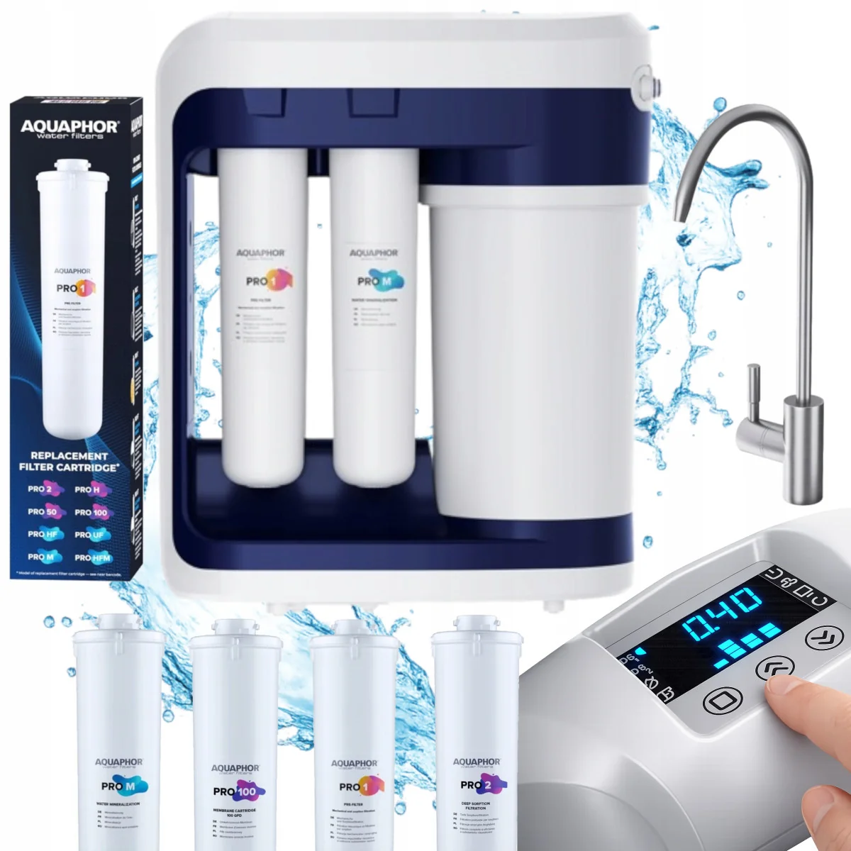 Aquaphor RO-202S PRO - inteligentny system odwróconej osmozy z pompą i mineralizacją