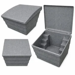 POJEMNIK NA PIASEK SÓL DROGOWĄ I SORBENT - 70L/100KG, SZARY