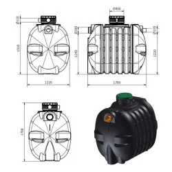 Przydomowa oczyszczalnia ścieków, biologiczna OPTIMAX 4 Aquabin - ekonomiczna SBR dla 4 osób