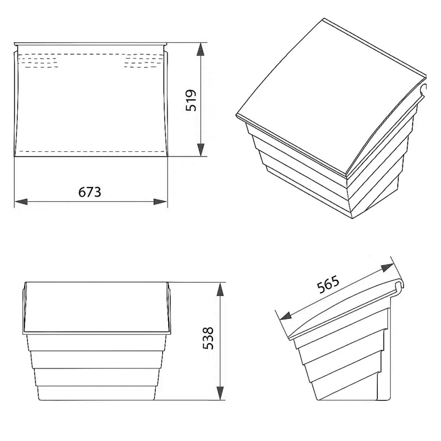 Wymiary i parametry pojemnika 70 l