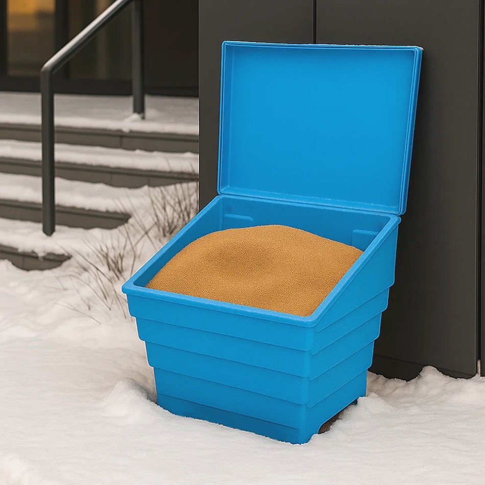 Pojemnik na sól i piasek 250 l Marseplast - widok ogólny