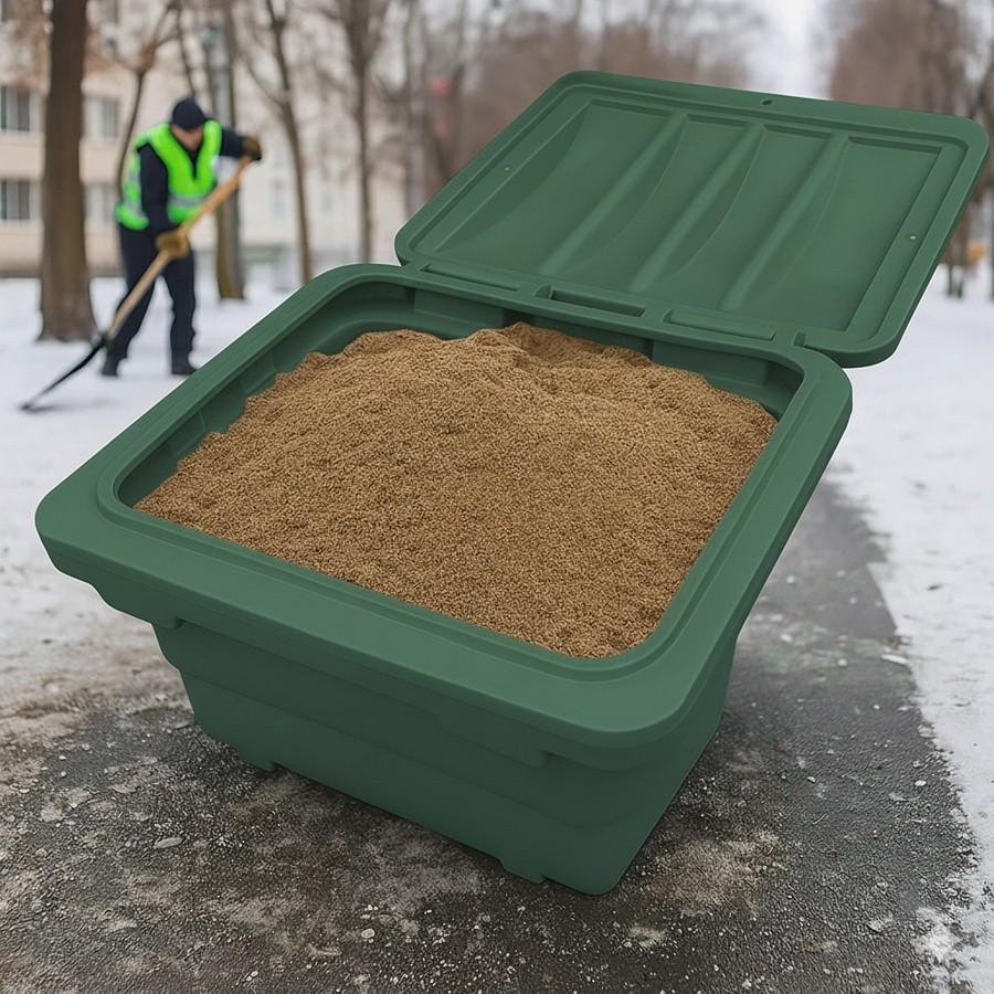 Zielona skrzynia na piasek i sól 350L - zalety