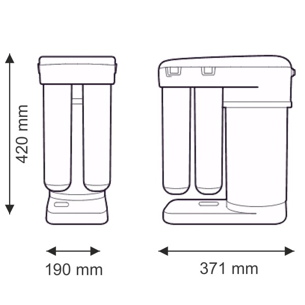Dane techniczne filtra Aquaphor Morion RO-101S