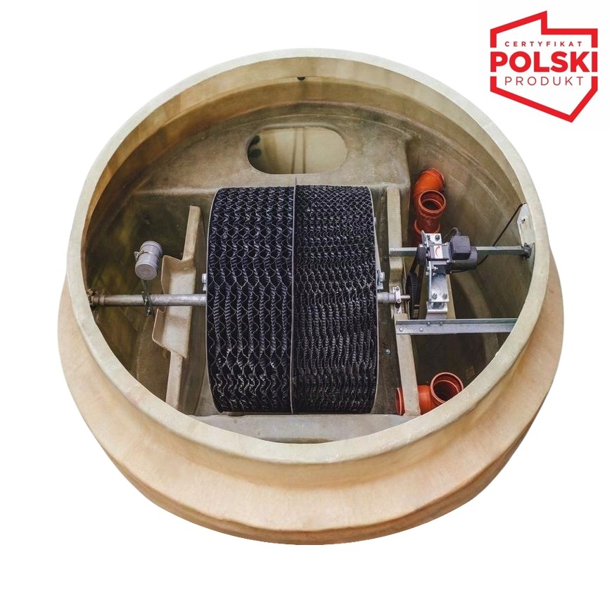 Schemat budowy wewnętrznej oczyszczalni ścieków RotoSET 6 Bio-Set