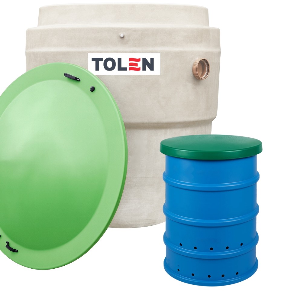 Zestaw elementów wchodzących w skład oczyszczalni RotoSET 6 Bio-Set