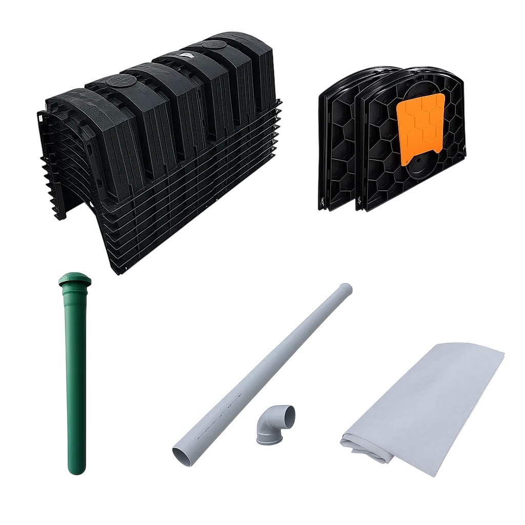 Oczyszczalnia RotoSET 6 Bio-Set widok z góry i elementy konstrukcyjne