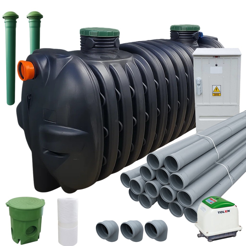 Oczyszczalnia biologiczna OPTIMAX 6 dla 5-6 osób z technologią SBR i zbiornikiem 4000 L