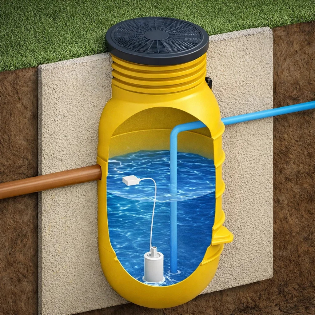 Dopływ ścieków do przepompowni ZPN600 - wlot do 160 mm