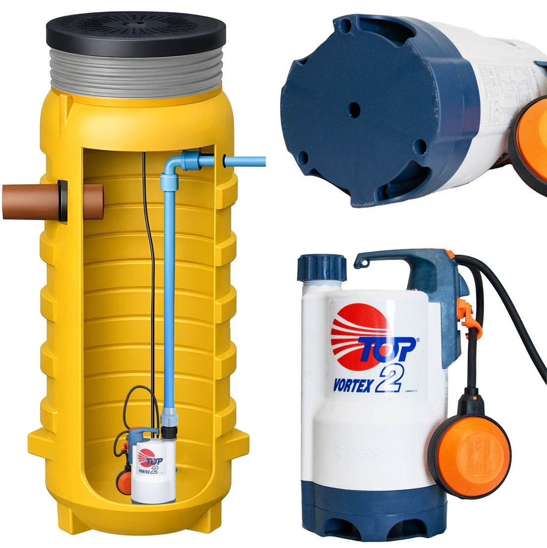 Zestaw przepompowni ZP600 z pompą Pedrollo Top 2 Vortex