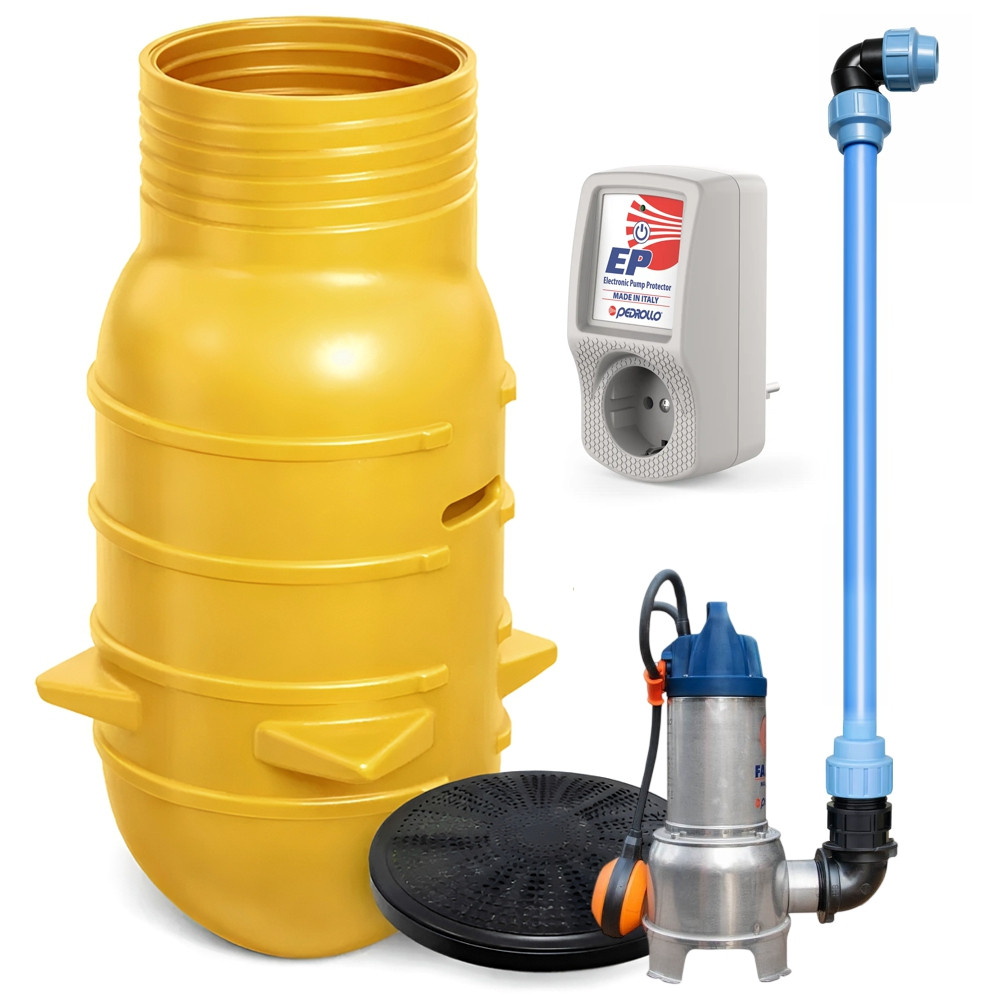 Kompletny zestaw Marseplast ZPN 600 z pompą Pedrollo Family, sterownikiem EP i akcesoriami