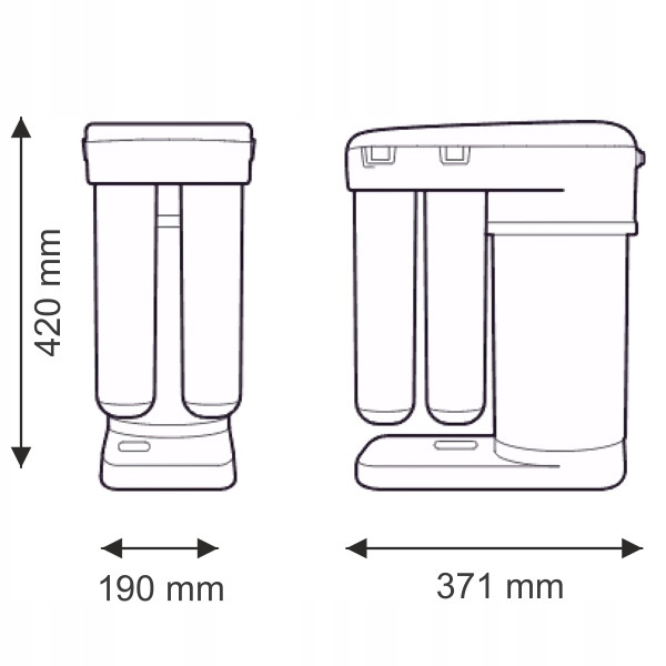 Wymiary filtra odwróconej osmozy Aquaphor