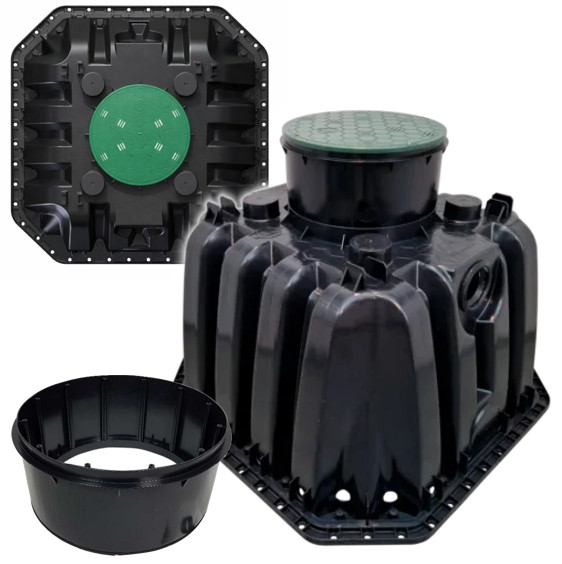 Studnia chłonna AQ500 500 l z nadbudową do rozsączania ścieków i wody deszczowej