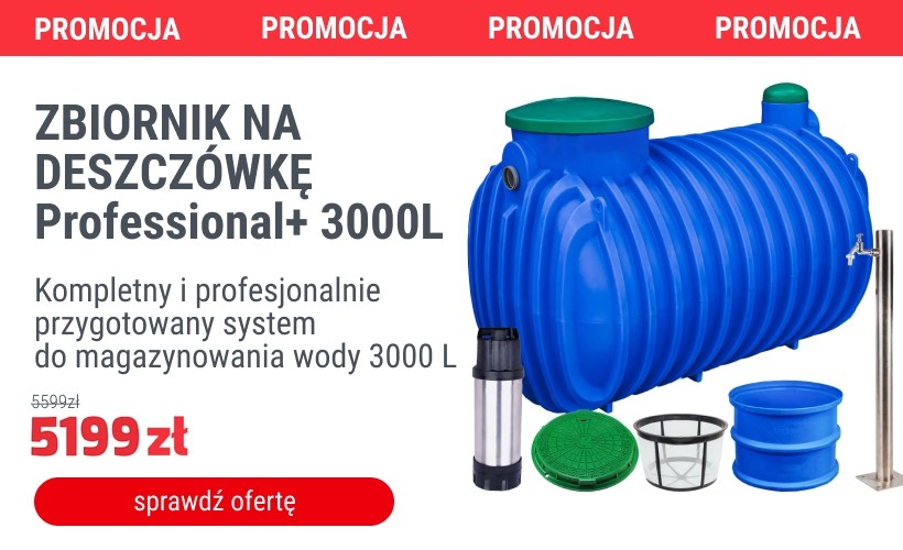 ZBIORNIK NA DESZCZÓWKĘ PROFESSIONAL+ 3000L